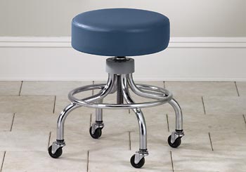 Chrome Base Exam Stool w/ Foot Ring