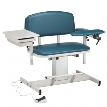 Extra Wide Power Blood Drawing Chair with Padded Flip Arm and Drawer