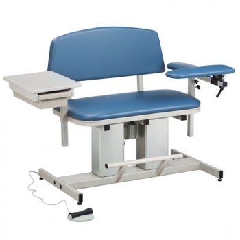 Bariatric Power Blood Drawing Chair with Padded Flip Arm and Drawer