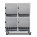4 Unit Plastic Cage Assembly with Floors and Pans