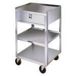 Compact Stainless Utility Cart with Drawer