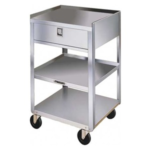 Compact Stainless Utility Cart with Drawer
