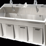 Surgical Scrub Sink w/ Knee-Activated Faucets