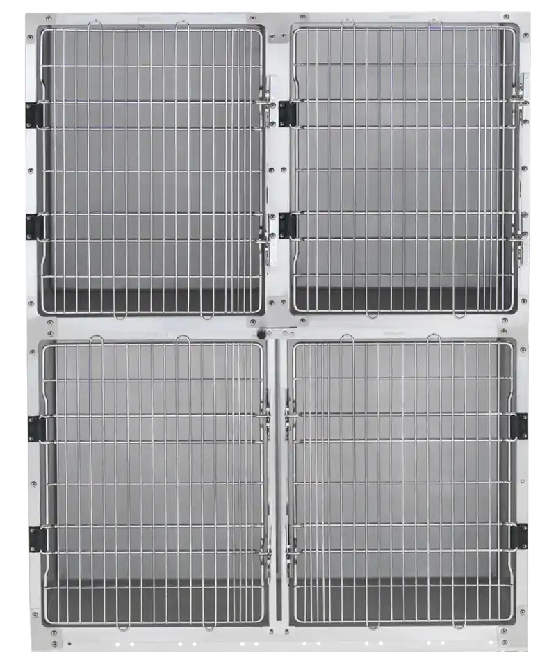 4 Unit Plastic Cage Assembly with Floors and Pans 4 Unit Plastic Cage Assembly with Floors and Pans